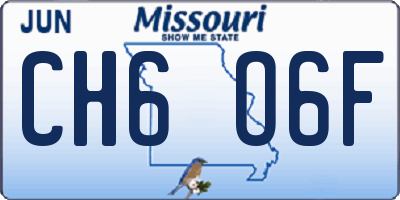 MO license plate CH6O6F