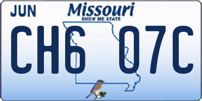 MO license plate CH6O7C