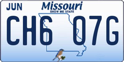 MO license plate CH6O7G