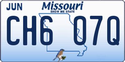 MO license plate CH6O7Q