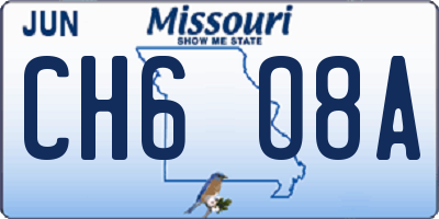 MO license plate CH6O8A