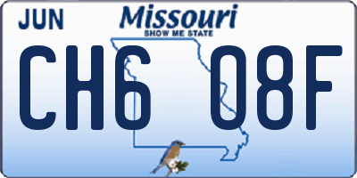 MO license plate CH6O8F