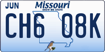MO license plate CH6O8K