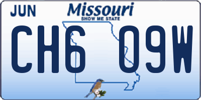 MO license plate CH6O9W