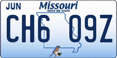 MO license plate CH6O9Z