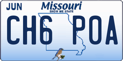 MO license plate CH6P0A