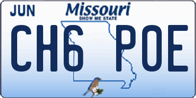 MO license plate CH6P0E