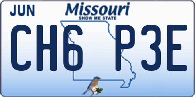 MO license plate CH6P3E