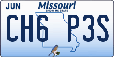MO license plate CH6P3S