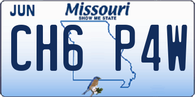 MO license plate CH6P4W