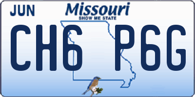 MO license plate CH6P6G