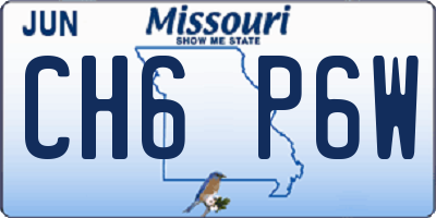 MO license plate CH6P6W