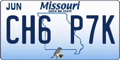 MO license plate CH6P7K