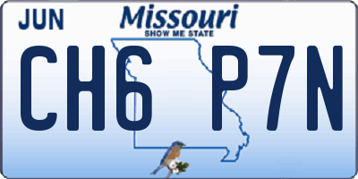 MO license plate CH6P7N