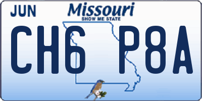 MO license plate CH6P8A