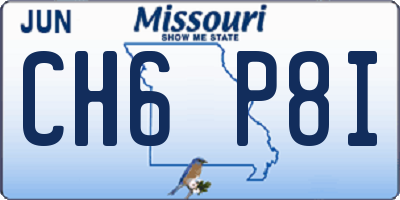 MO license plate CH6P8I