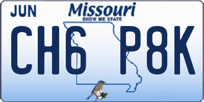 MO license plate CH6P8K