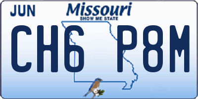 MO license plate CH6P8M