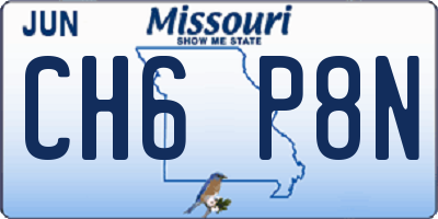MO license plate CH6P8N