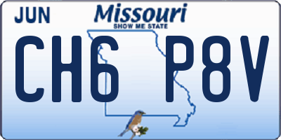 MO license plate CH6P8V