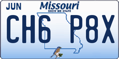 MO license plate CH6P8X
