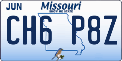 MO license plate CH6P8Z