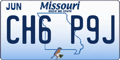 MO license plate CH6P9J