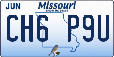 MO license plate CH6P9U