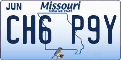 MO license plate CH6P9Y