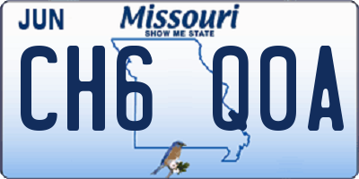 MO license plate CH6Q0A