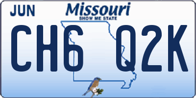 MO license plate CH6Q2K