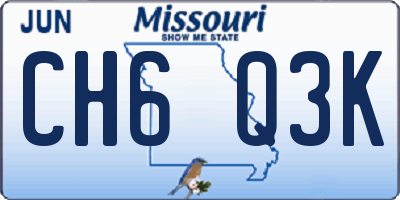 MO license plate CH6Q3K