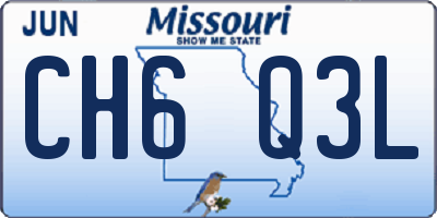 MO license plate CH6Q3L