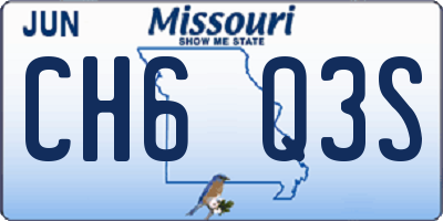 MO license plate CH6Q3S