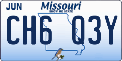 MO license plate CH6Q3Y
