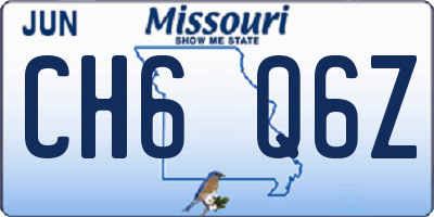 MO license plate CH6Q6Z