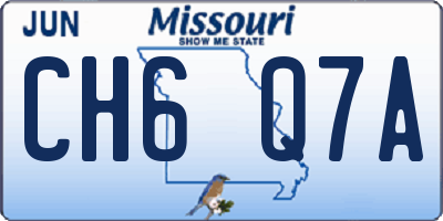 MO license plate CH6Q7A
