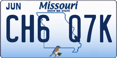 MO license plate CH6Q7K