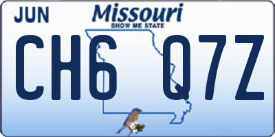 MO license plate CH6Q7Z