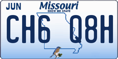 MO license plate CH6Q8H