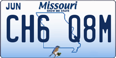 MO license plate CH6Q8M