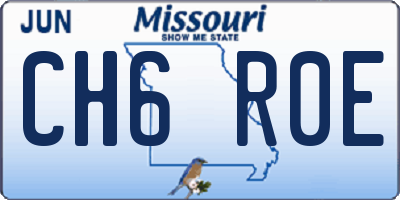 MO license plate CH6R0E