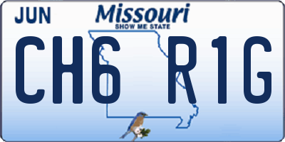 MO license plate CH6R1G