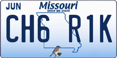 MO license plate CH6R1K