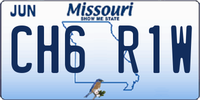 MO license plate CH6R1W