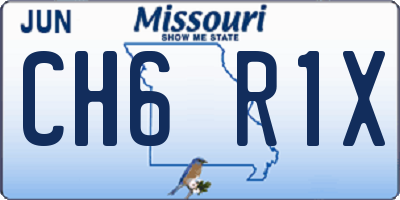 MO license plate CH6R1X