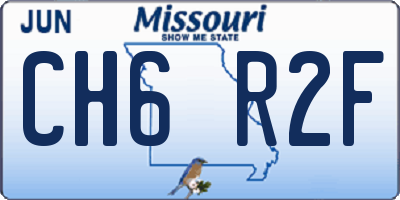 MO license plate CH6R2F