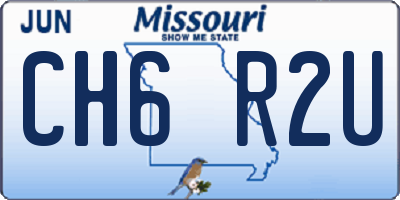 MO license plate CH6R2U