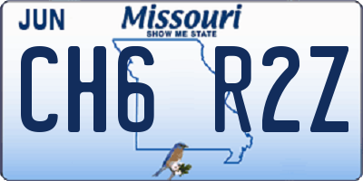 MO license plate CH6R2Z