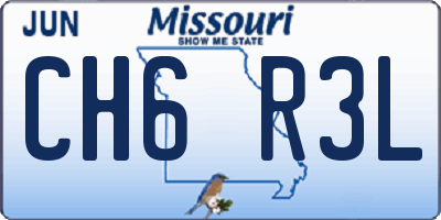 MO license plate CH6R3L